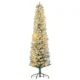 Brad de Craciun cu Zapada Artificiala, 329 Ramuri si Lumini LED Albe, din Plastic si Metal, Ø52x180 cm, Verde
