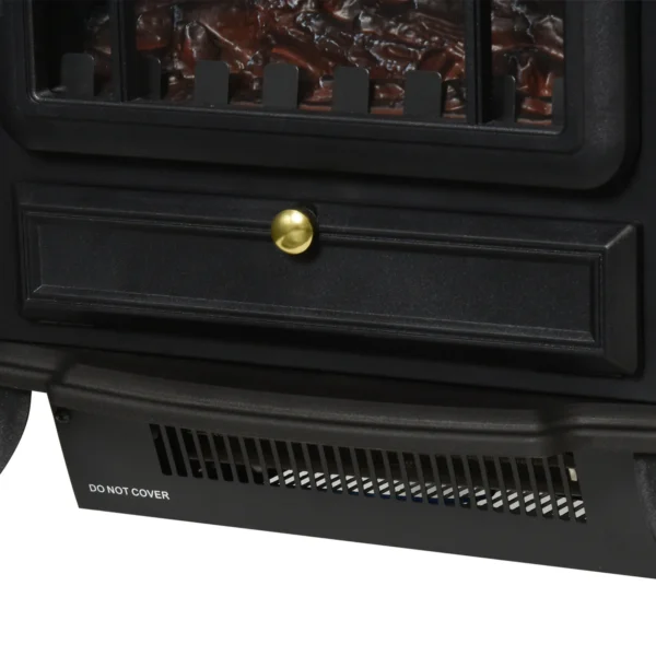 Semineu Electric Durham, de Podea, 42 × 54 cm, Efect de Flacara Reglabil, 2 Trepte de Incalzire, 950/1850 W, Termostat, Negru - imagine 8