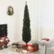 Brad de Craciun Slim, Inalt de 195 cm, Econom de Spatiu, cu 390 de ramuri si Baza din Otel pentru Interior, Verde - imagine 2