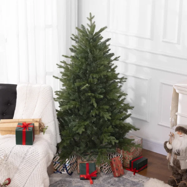 Brad de Craciun 150 cm din plastic verde cu baza din metal si 1309 crengi ignifuge - imagine 10