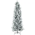 Brad de Craciun cu Zapada Artificiala 225cm, 988 de Crengi si Baza din Otel pentru Interior cu Deschidere Automata
