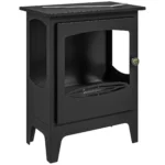 Semineu cu Bioetanol din Otel Inoxidabil cu Arzator de 1.2L pentru 3 Ore de Functionare, 36x26x54cm, Negru