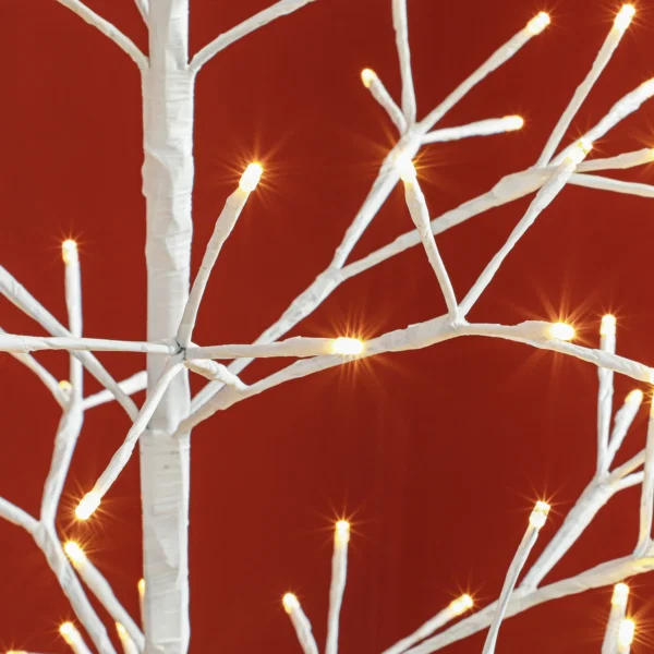 Brad de Craciun artificial cu 384 de lumini LED albe si crengi pliabile, din PP si otel, Ø20x180 cm, alb - imagine 8