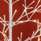 Brad de Craciun artificial cu 384 de lumini LED albe si crengi pliabile, din PP si otel, Ø20x180 cm, alb - imagine 8