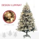Pom de Craciun Artificial 180cm cu 793 Ramuri, Lumini LED si Ramuri Inzapezite, Verde - imagine 5