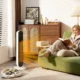 Aeroterma din ABS de 2000W cu telecomanda, oscilatie si timer, 30x22x82.5 cm, alb - imagine 2