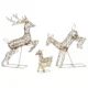 Set 3 reni luminosi de Craciun pentru exterior, 120 cm, 200 LED-uri alb cald, 8 moduri de iluminare, timer, maro