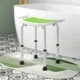 Scaun pentru dus din aluminiu si plastic antiderapant, inaltime reglabila pe 6 nivele, 39-52cm, verde - imagine 2
