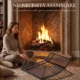 Parascantei pentru Semineu, 3 Panouri, Metal Vopsit Electrostatic, Gata de Utilizare, 107 x 1 x 60 cm, Negru - imagine 7