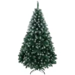 Brad de Craciun cu 700 Ramuri Ignifuge, Efect Inzapezit Realist si Baza din Otel, 100x100x180 cm, Verde
