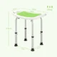 Scaun pentru dus din aluminiu si plastic antiderapant, inaltime reglabila pe 6 nivele, 39-52cm, verde - imagine 3