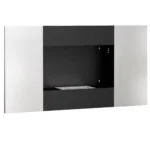 Semineu Bioetanol 0,9L de Perete din Otel Inoxidabil, 100x15x54 cm, Negru si Argintiu