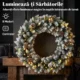 Coronita de Craciun 60 cm cu lumini LED, 8 moduri, 140 ramuri, conuri de pin, verde - imagine 5
