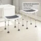 Scaun de Dus din Aluminiu si Plastic Antialunecare, Inaltime Reglabila 6 Niveluri 39-52cm, Gri - imagine 9