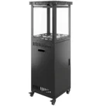 Incalzitor pe Gaz pentru Exterior, 46 × 46 × 137 cm, 13 kW, Pietre Lavice, 4 Roti, Negru