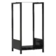 Raft pentru Busteni  pentru Exterior si Interior din Otel, Suport pentru Lemne  Modern cu Baza Inaltata, 39x35x76cm, Negru