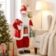 Mos Craciun Animat cu Muzica si Dans 120 cm, Brate Reglabile, Decor Craciun Rosu - imagine 2