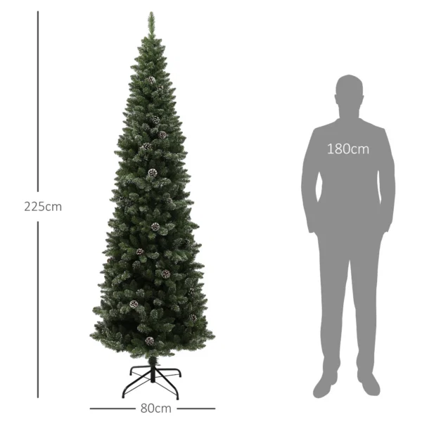 Brad de Craciun Inzapezit Inalt, 980 de Ramuri, Ø80x225 cm, Verde - imagine 3