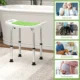 Scaun pentru dus din aluminiu si plastic antiderapant, inaltime reglabila pe 6 nivele, 39-52cm, verde - imagine 7