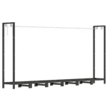 Lemnaie 0.8m³ Regulabila cu Husa Impermeabila si Lanturi din Otel, 235x31x116 cm, Negru