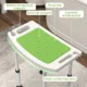 Scaun pentru dus din aluminiu si plastic antiderapant, inaltime reglabila pe 6 nivele, 39-52cm, verde - imagine 4
