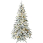 Brad de Craciun Inzapezit 180 cm cu 350 de Lumini LED Alb Cald, Timer, Telecomanda, 8 Modalitati, 740 de Ramuri Ignifuge