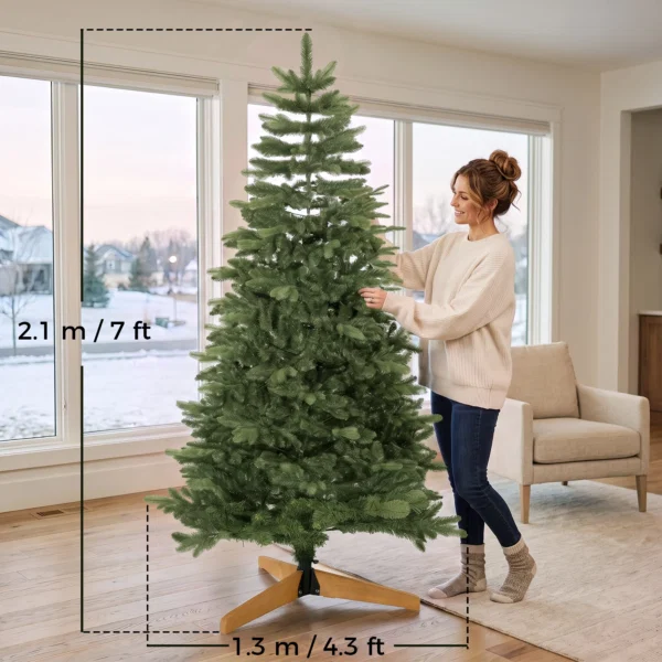 Brad artificial de Craciun Brad Nobil, 1161 ramuri, 210 cm, verde - imagine 3