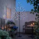 Copac de Craciun tip cires, 180 cm, cu LED-uri, 20 ramuri, timer zilnic, pentru interior si exterior acoperit, negru - imagine 8