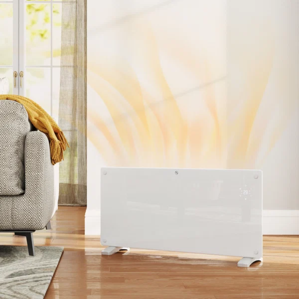 Radiator Electric cu Convectie 2000W, Temperatura Reglabila cu Telecomanda si Timer, 87x21.5x44.5 cm, Alb - imagine 10