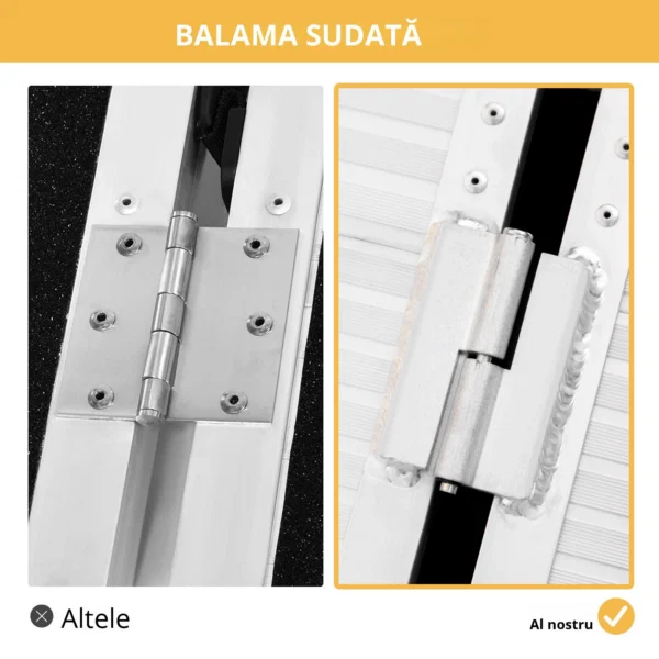 Rampe Mobile pentru Scaune cu Roti si Scutere, Pliabila, Antiderapanta, Aliaj, Capacitate 272kg, 183x72x5cm, Silver - imagine 6
