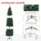 Brad de Craciun Artificial 210 cm cu 687 de Ramuri, Design Ingust si Inalt cu Baza Rabatabila, Verde - imagine 6