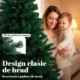 Brad Artificial de Craciun 180 cm cu 700 Ramuri Ignifuge, Baza din Otel,100x100x180 cm, Verde - imagine 5
