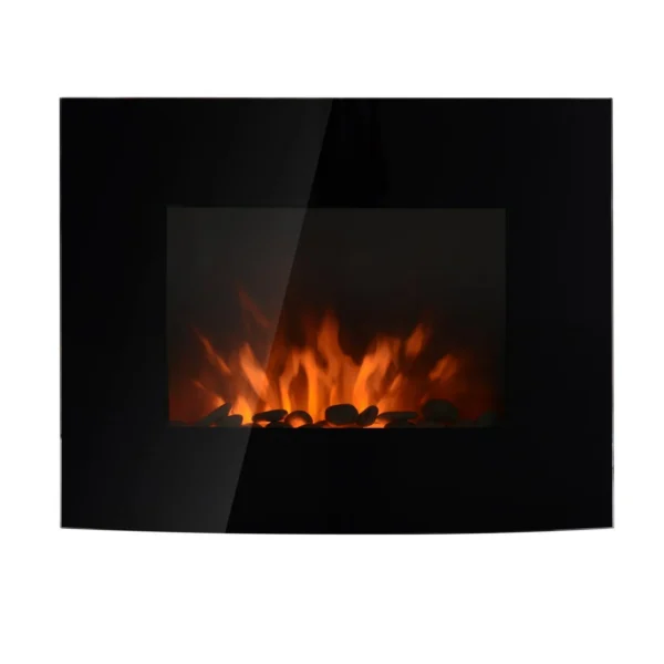 Semineu Electric Aarhus, de Perete, Putere Reglabila 900/1800 W, Telecomanda, Negru - imagine 4