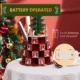 Calendar Advent de Craciun din lemn, cu lumini LED, pentru copii si adulti, rosu si verde - imagine 8