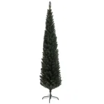 Brad de Craciun Slim, Inalt de 195 cm, Econom de Spatiu, cu 390 de ramuri si Baza din Otel pentru Interior, Verde