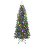 Brad de Craciun de 180 cm, iluminat cu 250 de lumini albe si colorate, 899 ramuri si 9 moduri de iluminare