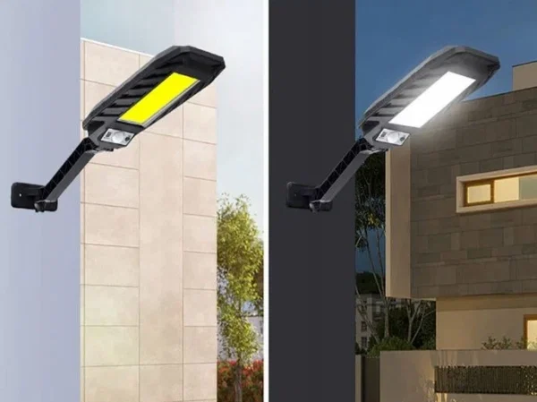 Lampa solara stradala 180 LED-uri, telecomanda, 3 moduri de functionare, senzor de miscare, senzor de lumina, lumina neutra