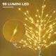 Brad de Craciun Alb cu Lumini LED si 12 Ramuri pentru Interior si Exterior, din PP si Metal, 22x22x180 cm - imagine 4