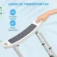 Scaun de Dus din Aluminiu si Plastic Antialunecare, Inaltime Reglabila 6 Niveluri 39-52cm, Gri - imagine 7
