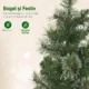 Brad de Craciun Mic, Inaltime 60 cm cu 35 Luminite LED Albe, 68 Crengi Dese si Ignifuge, Verde - imagine 6