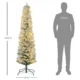 Brad de Craciun cu Zapada Artificiala, 329 Ramuri si Lumini LED Albe, din Plastic si Metal, Ø52x180 cm, Verde - imagine 3
