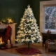 Pom de Craciun Artificial 180cm cu 793 Ramuri, Lumini LED si Ramuri Inzapezite, Verde - imagine 2