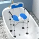 Scaun de Dus cu Sezut Canelat, Inaltime Reglabila si Picioare Antiderapante, Albastru - imagine 10