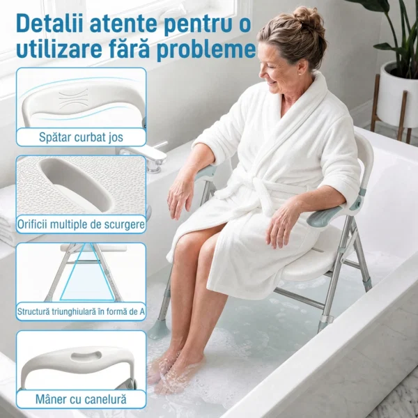 Scaun de dus pliabil cu cotiere si spatar, reglabil, 136 kg - imagine 7