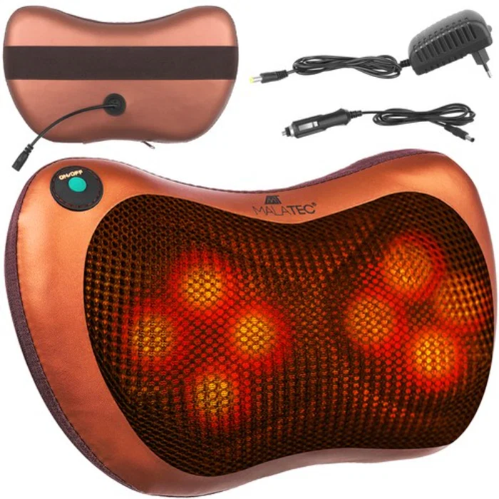Perna de masaj Shiatsu, 2 moduri, functie de incalzire, alimentare priza si auto, piele Eco Perna de masaj Shiatsu, 2 moduri, functie de incalzire, alimentare priza si auto, piele Eco