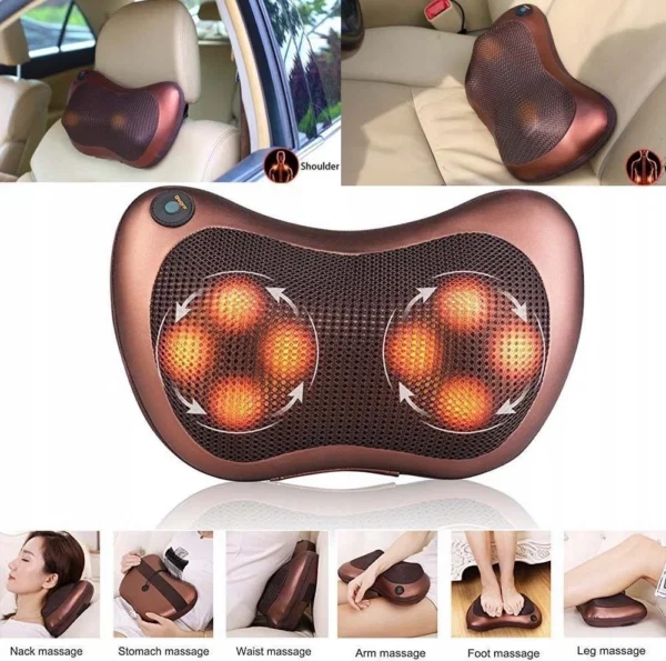 Perna de masaj Shiatsu, 2 moduri, functie de incalzire, alimentare priza si auto, piele Eco