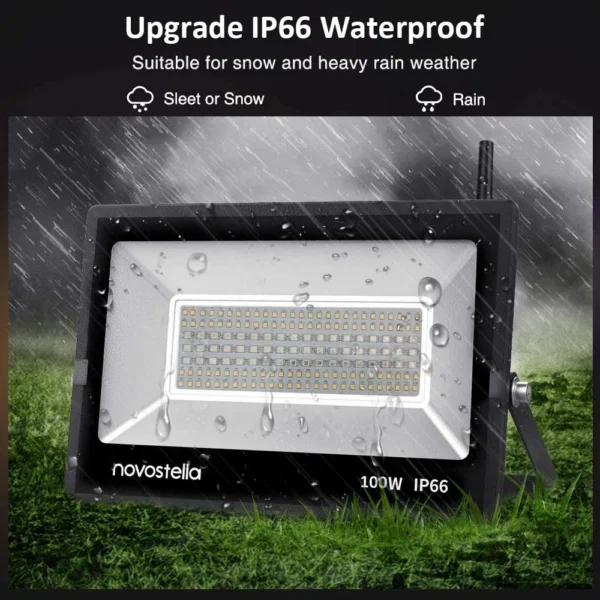 Proiector de podea Smart LED RGB Novostella, Smart, Wifi, Alexa,Google, 100W, Exterior IP66 waterproof, 10000 lm