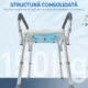 Taburet pentru Dus Reglabil cu Brate si Orificii de Drenaj, din Aluminiu, HDPE si EVA, 52x45x57-69 cm - imagine 8