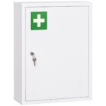 Dulap pentru Medicamente cu 3 Rafturi si Incuietoare cu 2 Chei, din Otel, 40x15x53,5 cm, Alb