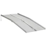 Rampe Mobile pentru Scaune cu Roti si Scutere, Pliabila, Antiderapanta, Aliaj, Capacitate 272kg, 183x72x5cm, Silver
